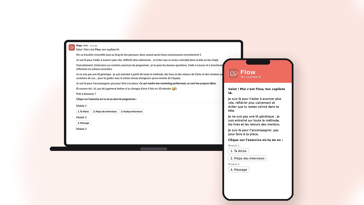 Flow, l'IA de GROW, sur ordinateur et mobile