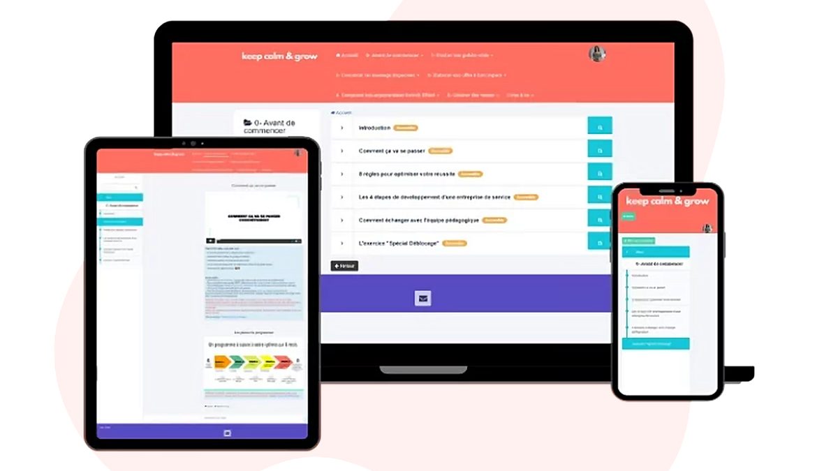 La plateforme GROW sur ordinateur, tablette et mobile